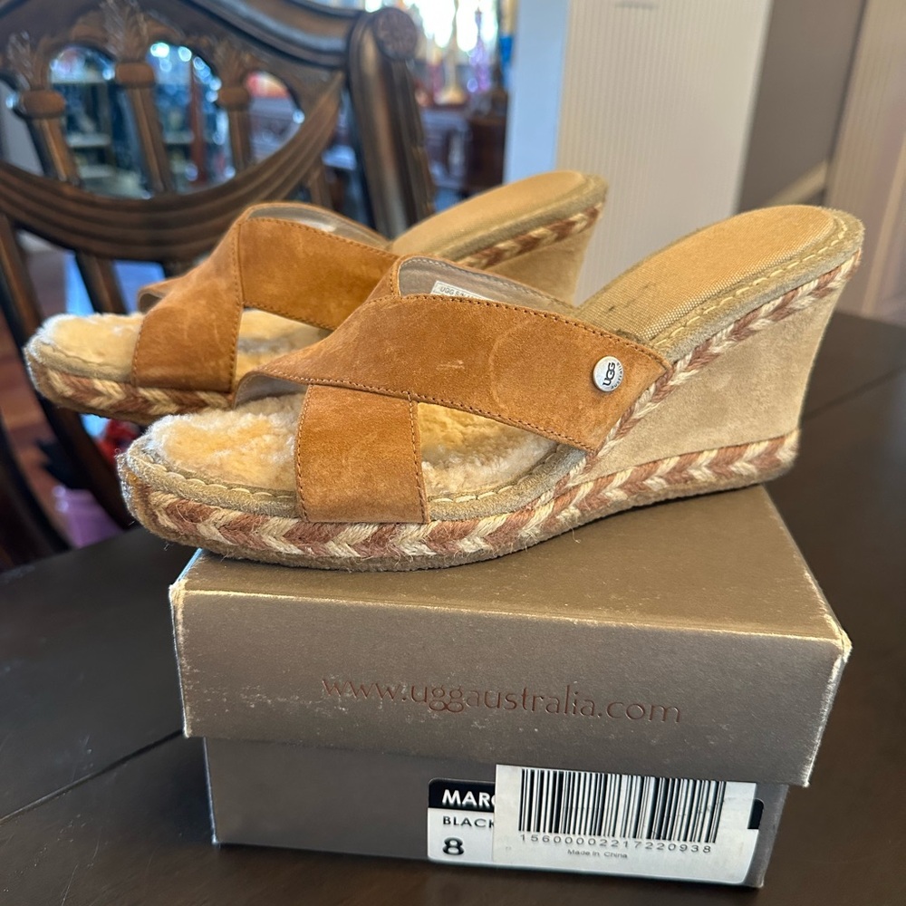 UGG Women's Tan Wedge Sandals